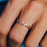 Wave Band Ring Rose Gold Size 8