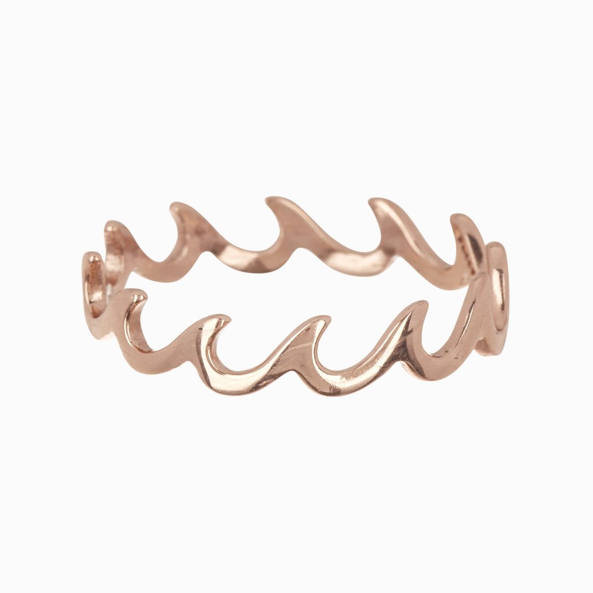 Wave Band Ring Rose Gold Size 8