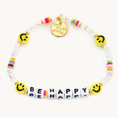 Lucky Symbols 'Be Happy' Beaded Bracelet | Little Words Project