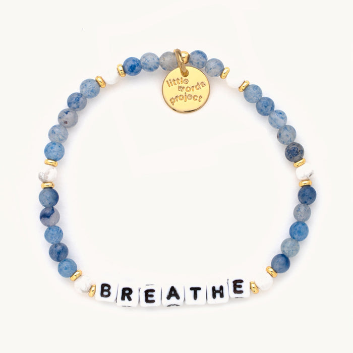 Breathe Blue Beaded Bracelet - Little Words Project