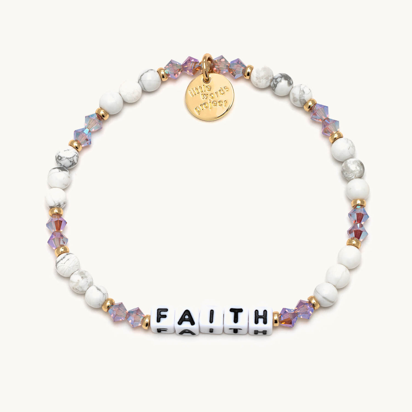 Faith Purple Beads Bracelet - Little Words Project