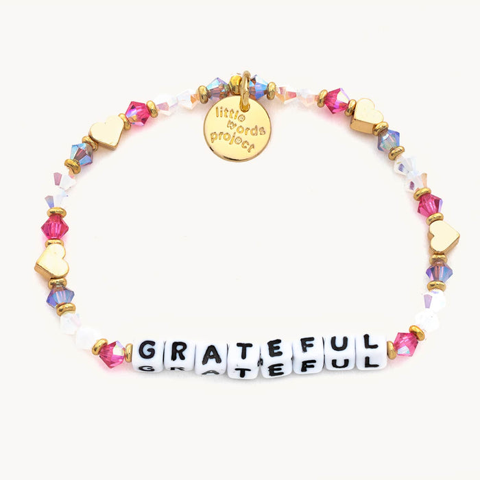Lucky Symbols 'Grateful' Beaded Bracelet | Little Words Project