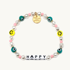 Pearl Happy Beaded Bracelet - Little Words Project 