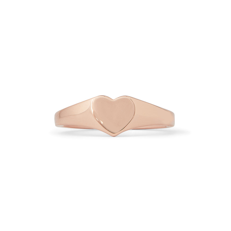Heart Signet Ring Rose Gold Size 8