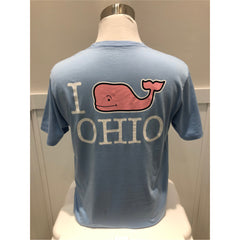 'I Whale Ohio' Short Sleeve Logo Light Blue