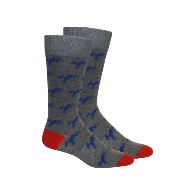 Grey/Navy dog crew socks 