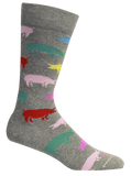 Grey Wilbur the pig crew socks 