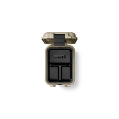 YETI LoadOut® GoBox 15 In Tan top down view with a caddie inside.