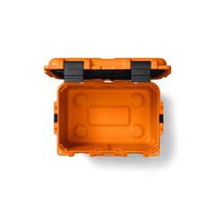 YETI LoadOut® GoBox 30 In King Crab Orange top down view with no accessories inside.