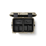 YETI LoadOut® GoBox 30 In Tan, top down view of the inside with two caddies.