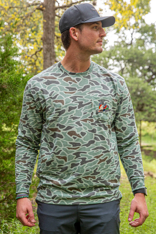 Burlebo Classic Deer Camo Shirt - Long Sleeve Antler Pocket XXXLarge