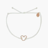 Mickey Rose Gold Charm Cord Bracelet