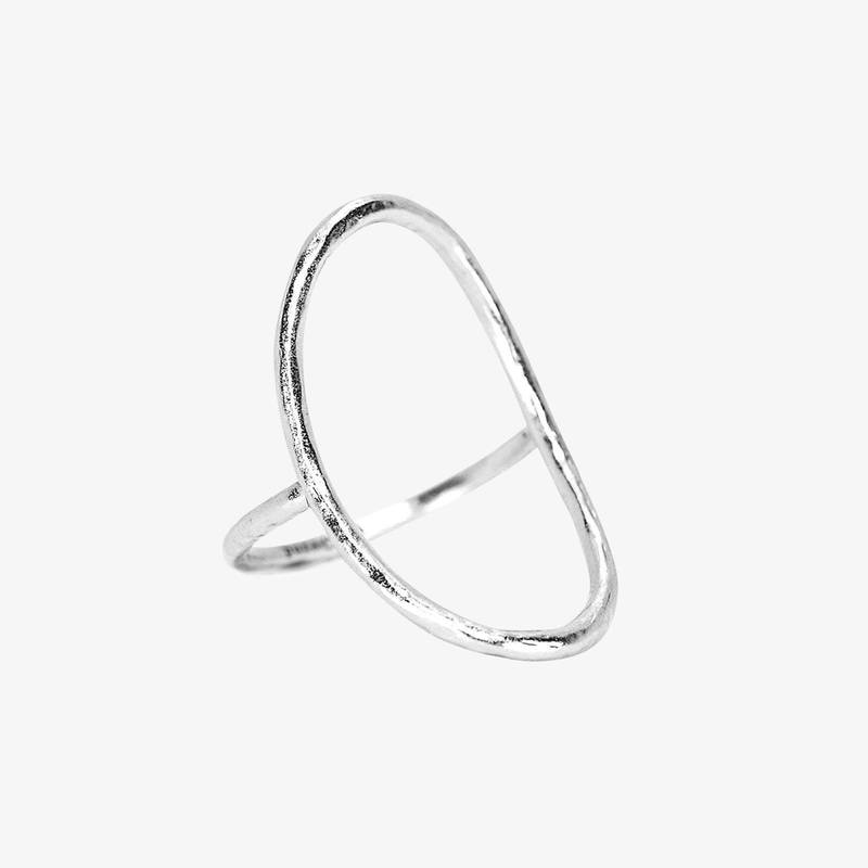 Silver Silver Oval Open Ring Size 6