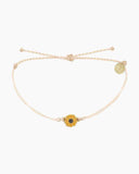 Gold Enamel Sunflower Bracelet