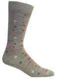 Grey socks with multicolored arrow crew socks 