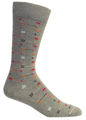 Grey socks with multicolored arrow crew socks 