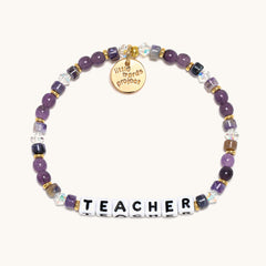 'Teacher' Purple Beaded Bracelet
