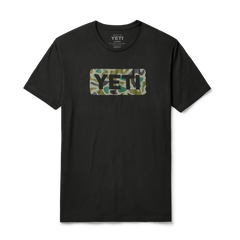 Yeti Mens Black Short Sleeve T-shirt With Camo Yeti Logo