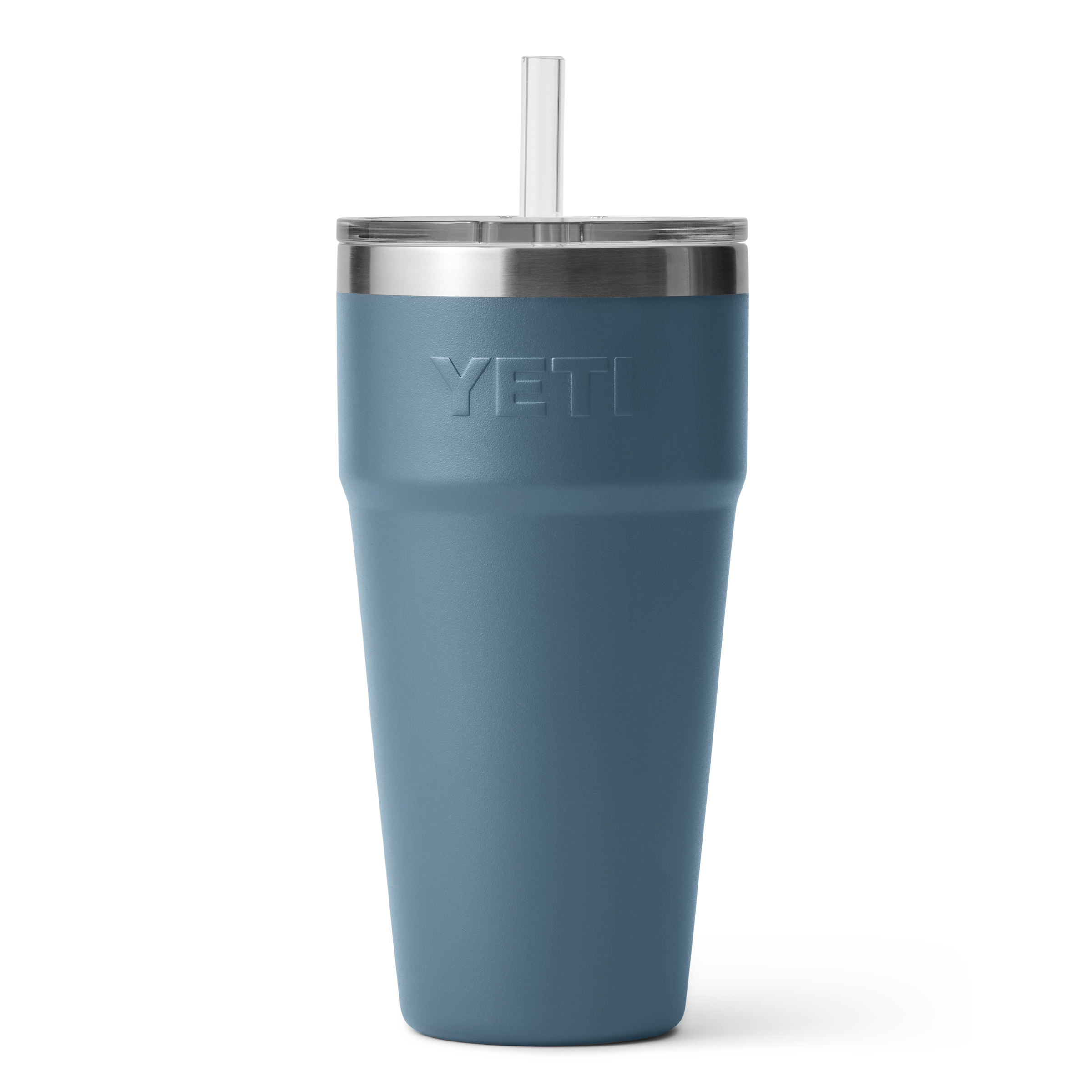 Rambler 26 oz Straw Cup Nordic Blue Back