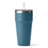 Rambler 26 oz Straw Cup Nordic Blue Back