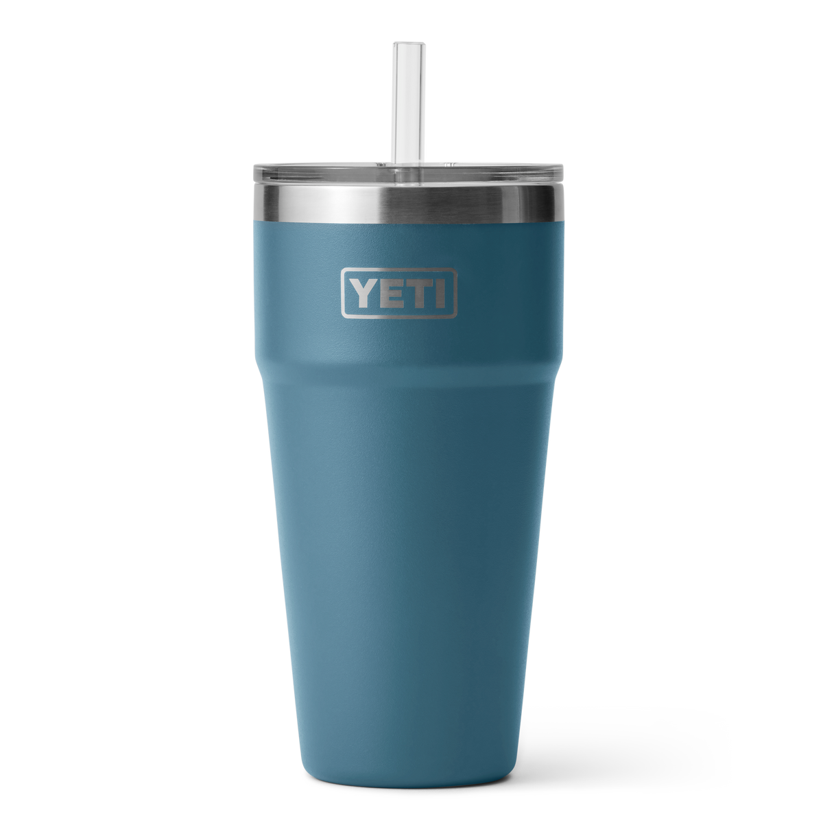 Rambler 26 oz Straw Cup Nordic Blue Front