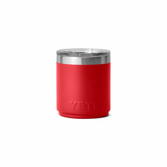YETI Rambler 10 oz Lowball 2.0 in Rescue Red. Full back view.