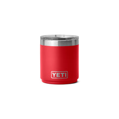 YETI Rambler 10 oz Lowball 2.0 in Rescue Red. Full front view.