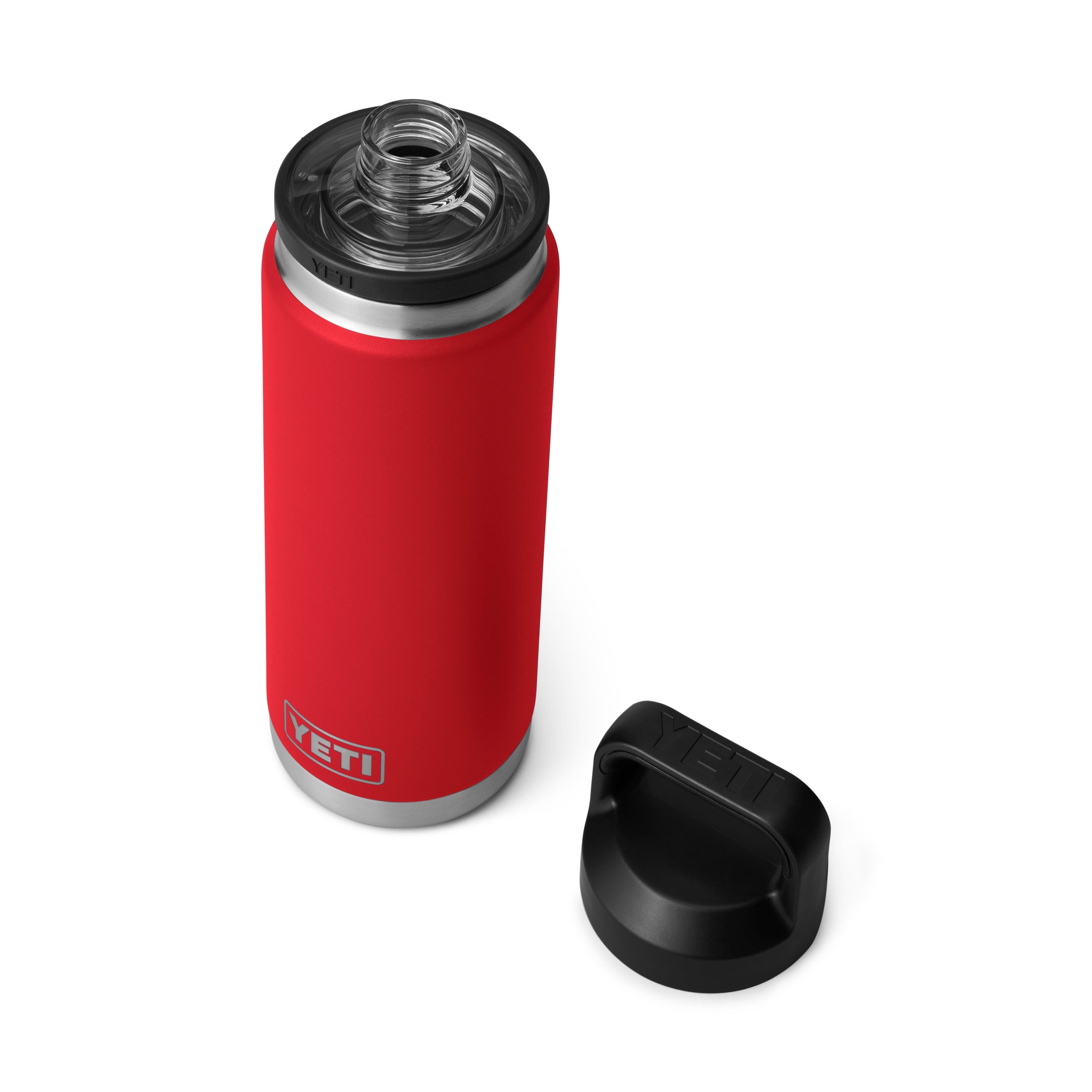 YETI Rambler 26 oz Bottle Chug Rescue Red, Chug cap lid view.