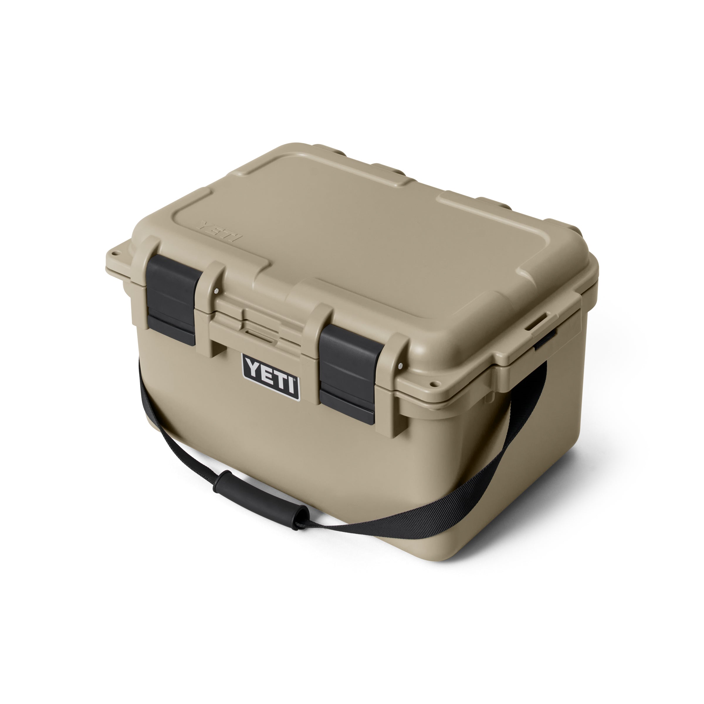 YETI LoadOut® GoBox 30 In Tan with the lid closed.