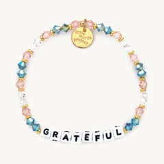 Grateful Blue and Pink Beaded Bracelet