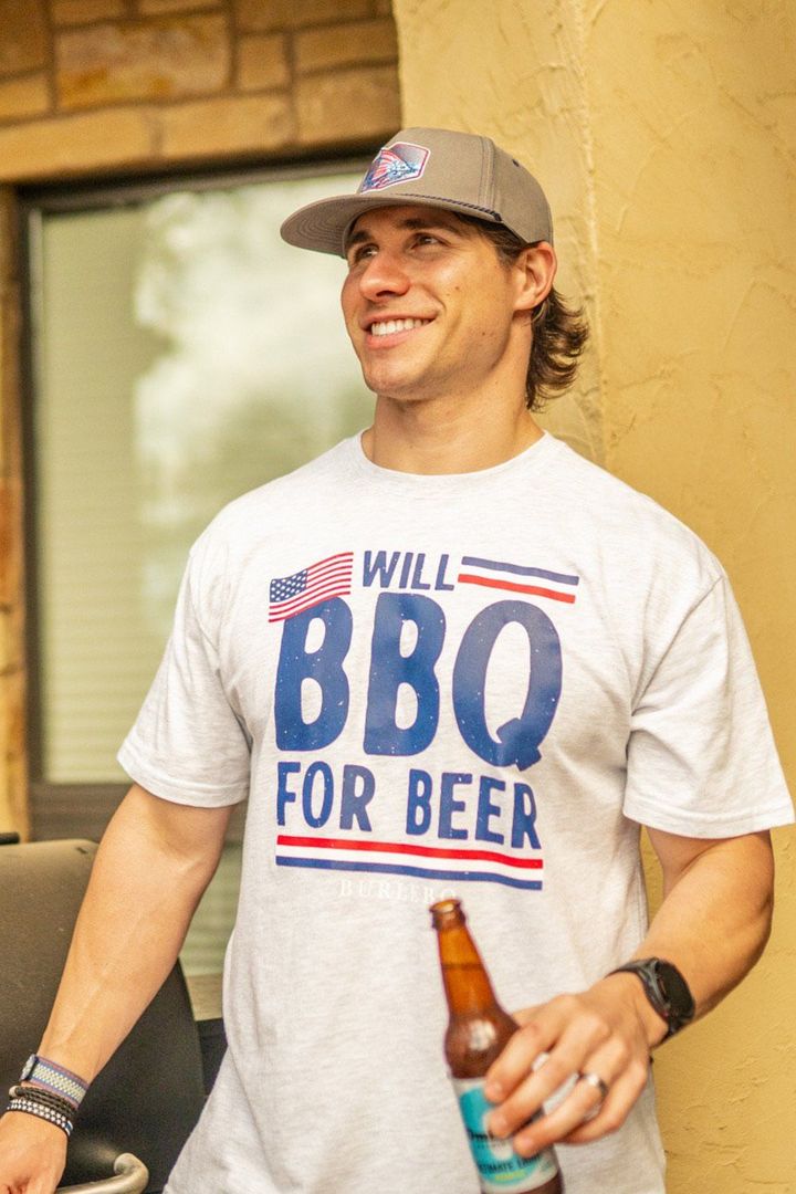 Ultimate Dad Shirt Will BBQ For Beer Burlebo T-shirt In Grey 