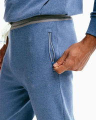 BACKRUSH HEATHER JOGGER PANT Heather Seven Seas Blue zipper pocket 