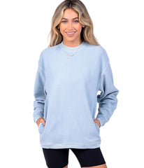 Women's Long Sleeve Corduroy Sweatshirt - Blue - Southern Shirt