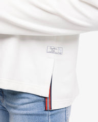 The detail view of the Southern Tide Bristol Hoodie by Southern Tide - Star White
