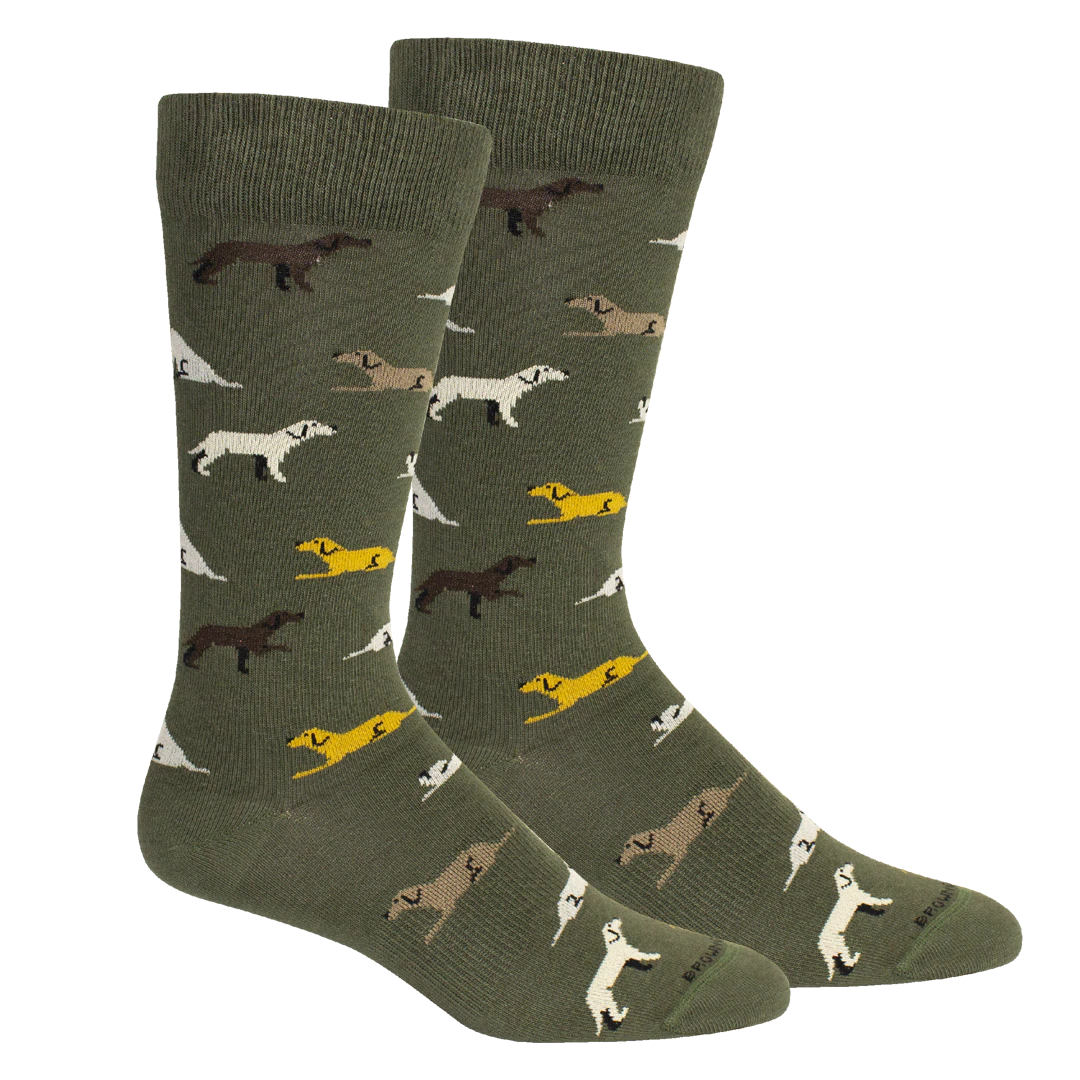 Brown Dog Hosiery Command Green Socks