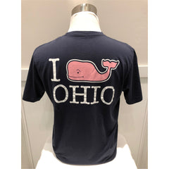 'I Whale Ohio' Short Sleeve Logo Dark Blue