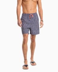 Southern Tide Coral Life Swim Trunk True Navy