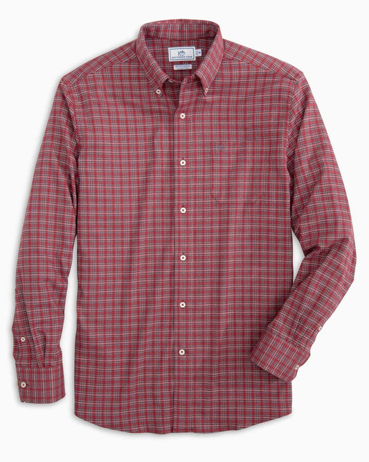 Flannel Aba Fit Plaid Sportshirt Southern Tide Saltwater Red 819
