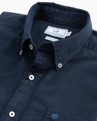 Garment Dyed Oxford Sport Shirt Neck Collar