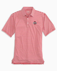 Ohio State Striped Performance Polo Red