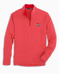 Men's Ohio State Buckeyes Striped Quarter Zip - Image 1 - Southern Tide
