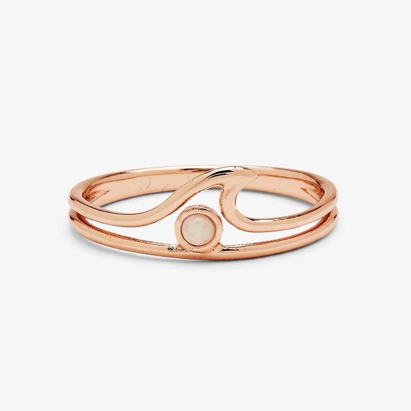 Pura Vida Opal Wave Ring Rose Gold - Size 8
