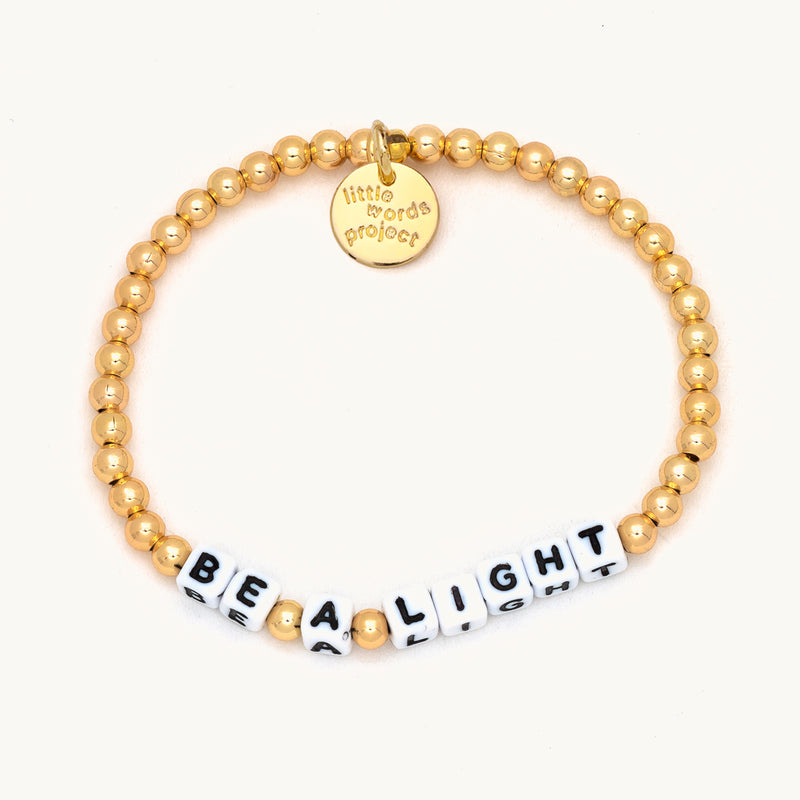 Solid Gold Filled 'Be A Light' Beaded Bracelet - Little Words Project