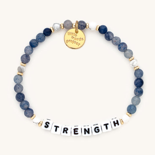 'Strength' Blue Beaded Bracelet - Little Words Project 700