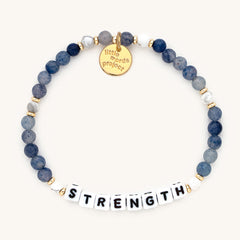 'Strength' Blue Beaded Bracelet - Little Words Project