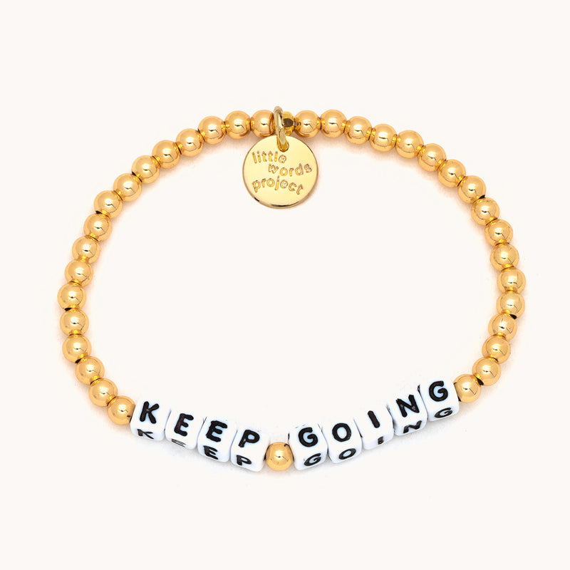 Solid Gold Filled 'Keep Going' Beaded Bracelet | Little Words Project