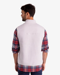 The reversible back view of the Southern Tide Ridgepoint Heather Reversible Vest by Southern Tide - Heather Mineral Red