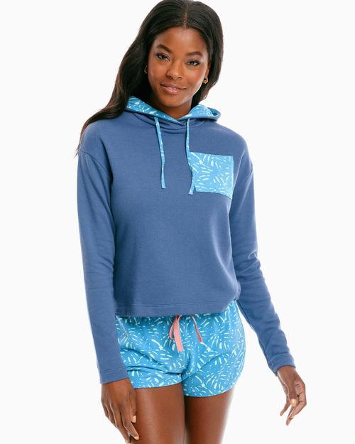 Women's Ruthie Palm Print Hoodie - Image 1 - Southern Tide