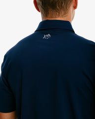 Southern Tide - Men's Ryder Performance Polo Shirt - Color Navy - Model Back Southern Tide Logo View