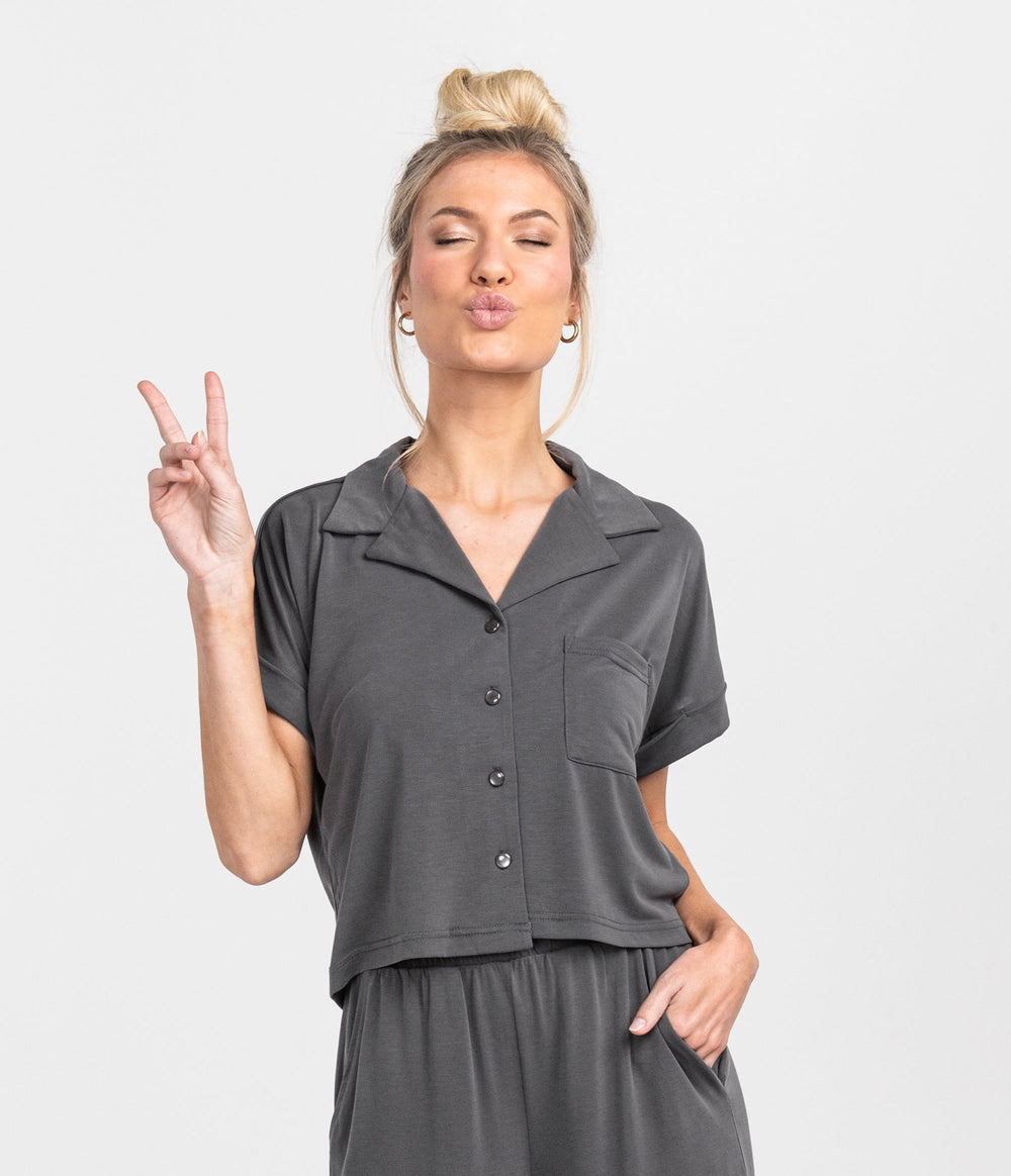 Southern Shirt - Women's JOMO Modal PJ Top - Magnet - Image 1